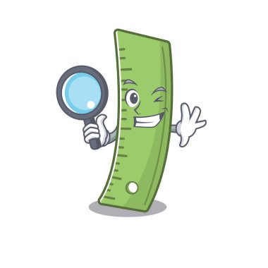 Havalı ve zeki cetvel dedektif çizgi film maskotu tarzı