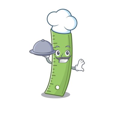 Çizgi film dizaynı: Aşçı olarak hükümdarın tepside yiyeceği var.