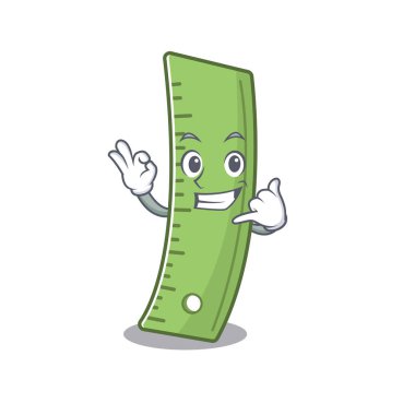 Bana komik cetvel maskotu tarzı deyin.