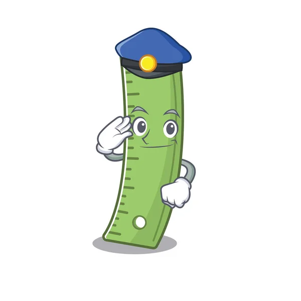 Gobernante mascota de dibujos animados realizado como un oficial de policía — Archivo Imágenes Vectoriales