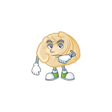 Bekleyen bir jest üzerine hamur köftesi çizgi film tasarımı