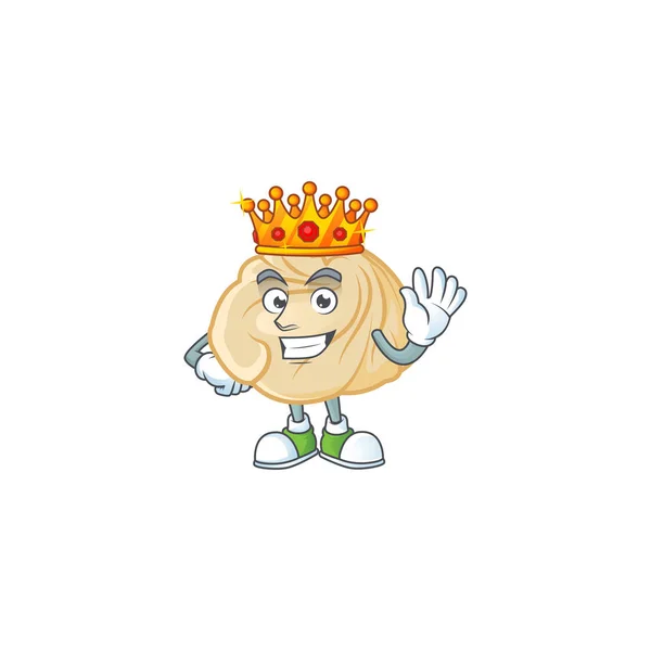 Een prachtig van knoedel gestileerd van Koning op cartoon mascotte stijl — Stockvector