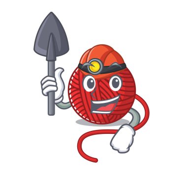 Havalı akıllı Miner kırmızı yün çizgi film karakteri tasarımı