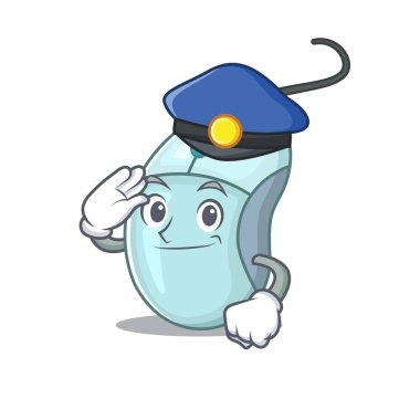 Bilgisayar faresi çizgi film maskotu polis memuru rolünde