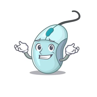 Süper Komik sırıtan bilgisayar faresi maskot stili