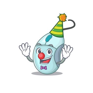 Komik palyaço bilgisayar faresi çizgi film karakter maskotu tasarımı