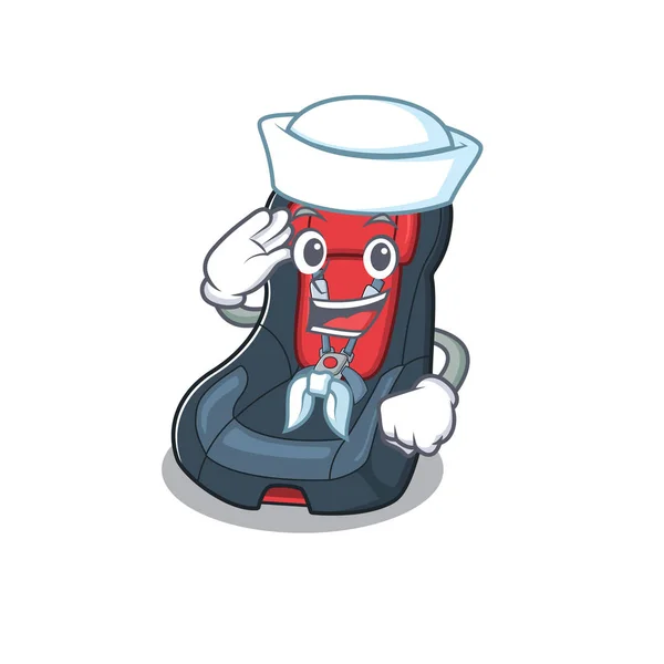 Maskot design dětské autosedačky Sailor nosí klobouk — Stockový vektor