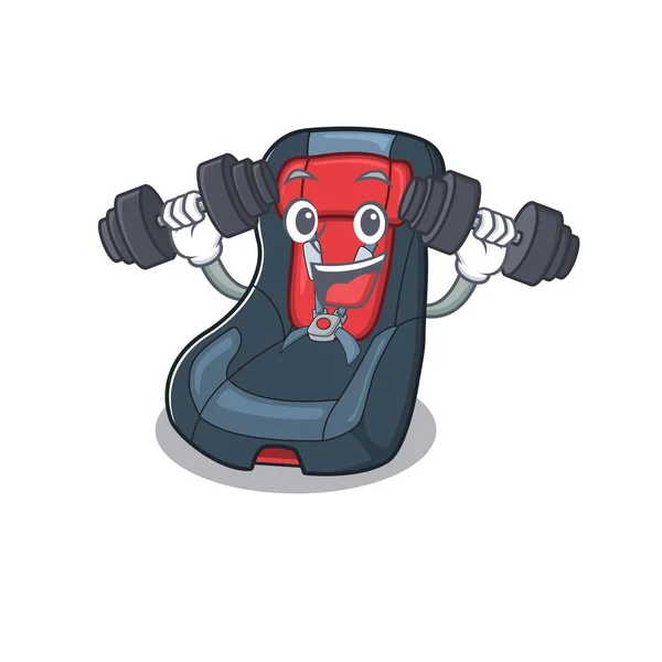 Sporty Fitness exercício assento de carro do bebê usando sinos — Vetor de Stock