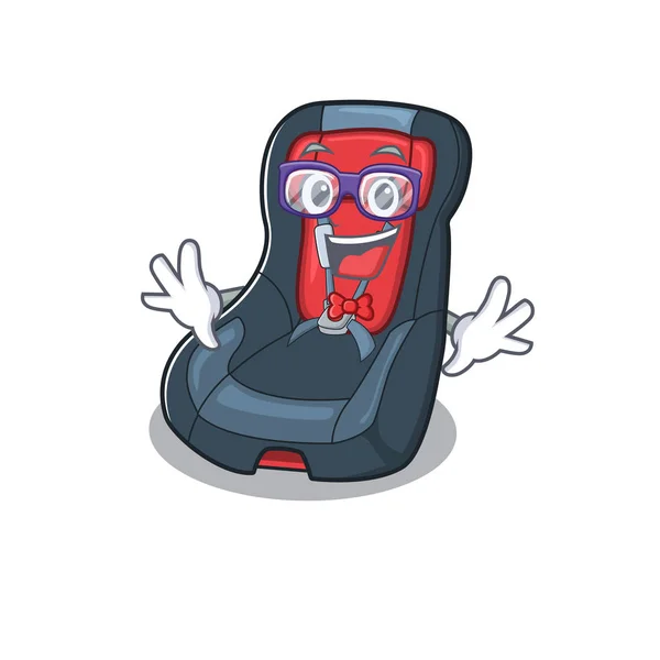 Personagem de desenho animado de design de assento de carro de bebê Geek — Vetor de Stock