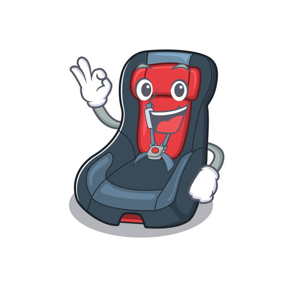 Фотография детского автокресла, делающего жест.
