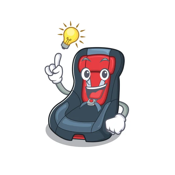 Tenha uma ideia gesto de bebê assento de carro desenho animado personagem — Vetor de Stock