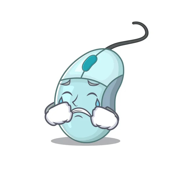 Sad of computer mouse cartoon mascot style — 스톡 벡터
