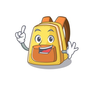 One Finger kids school backpack in mascot cartoon character style