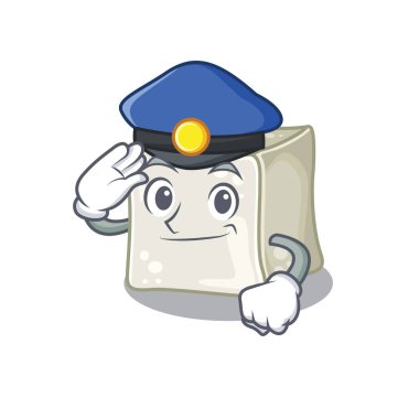 Sugar cube Cartoon mascot performed as a Police officer