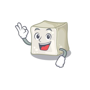 A picture of sugar cube making an Okay gesture
