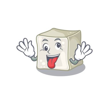 Sugar cube Cartoon character style with a crazy face