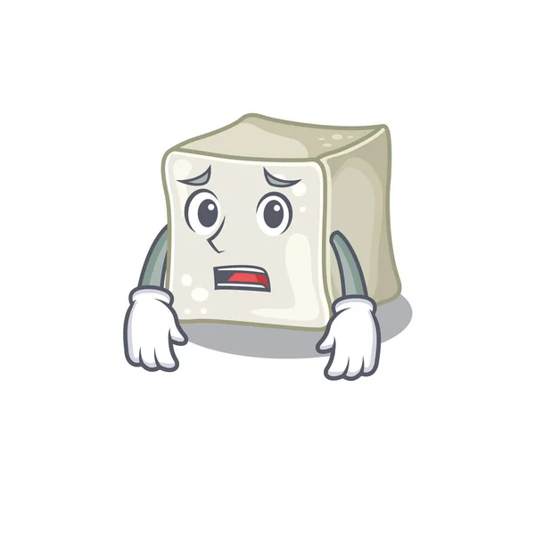 Uma foto de cubo de açúcar mostrando rosto olhar com medo — Vetor de Stock