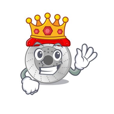 King 'in çizgi film maskotu stili araba frenleri.