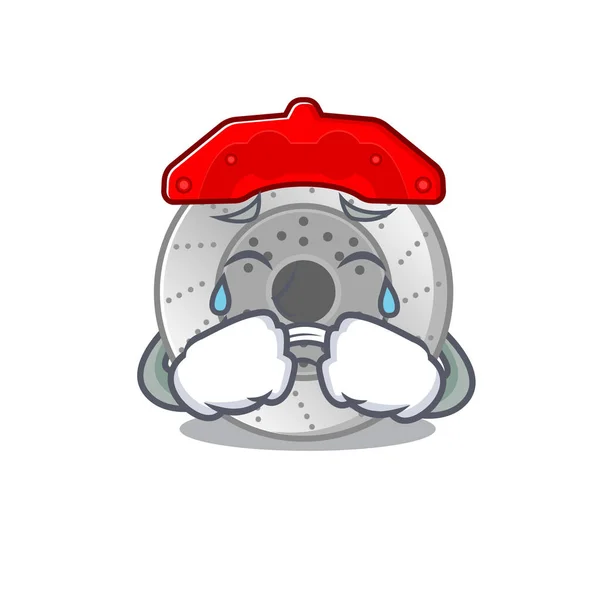 Sad of car brake cartoon mascot style — Stock vektor