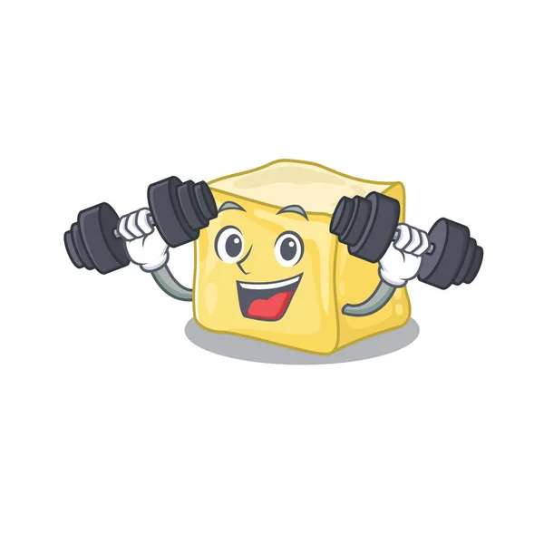 Sporty Fitness exercitar manteiga cremosa usando sinos —  Vetores de Stock