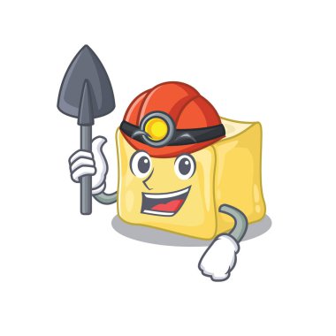 Havalı akıllı madenci kremalı çizgi film karakteri tasarımı