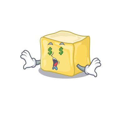 Mutlu zengin kremalı tereyağı Para Gözlü çizgi film karakteri tarzı