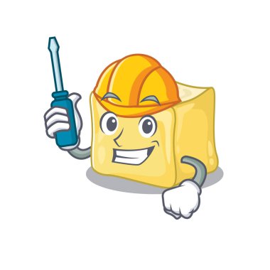 Çizgi film karakteri tarzında güzel bir araba kremalı tereyağı.