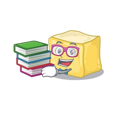 Havalı ve zeki Öğrenci Kremalı Maskot çizgi filmi