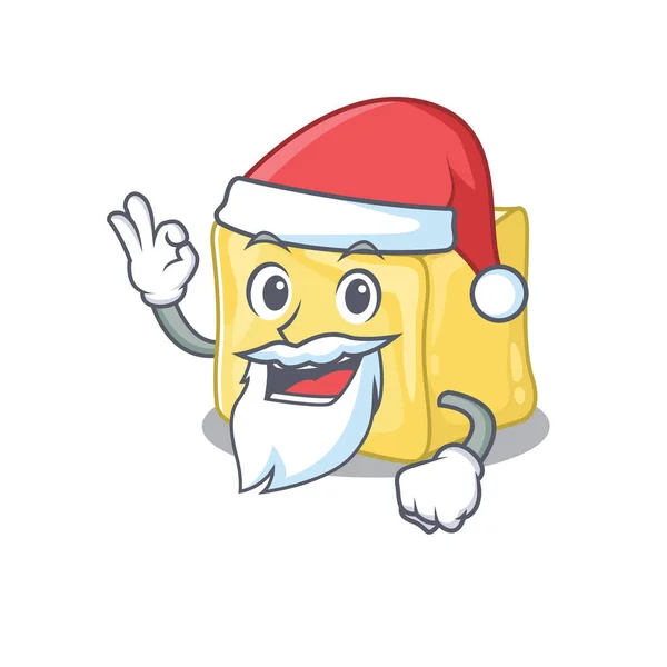 Uma imagem do estilo de imagem de mascote de manteiga cremosa de Santa com o dedo ok — Vetor de Stock