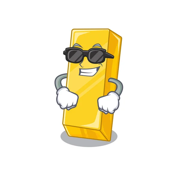 Super cool karakter batang emas mengenakan kacamata hitam - Stok Vektor