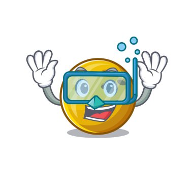 Dalış gözlüğü takan çizgi film karakteri.