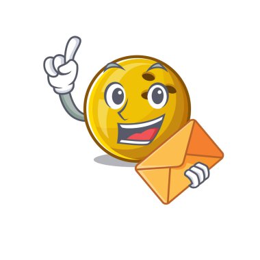 Zarflı neşeli bowling topu maskotu tasarımı