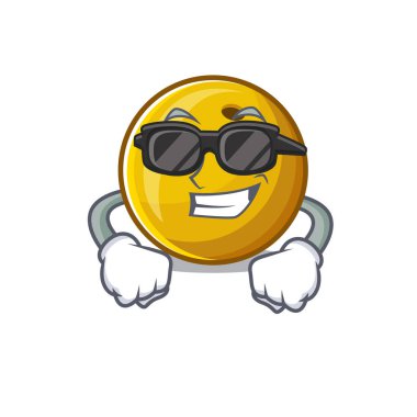 Süper havalı bowling topu karakteri siyah gözlük takıyor.