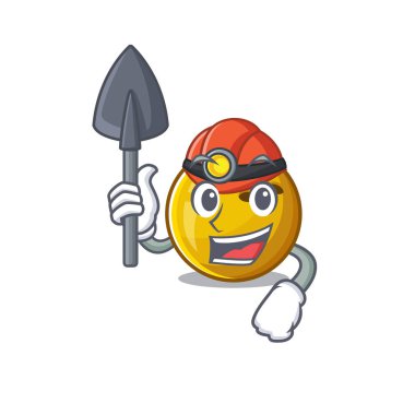 Havalı akıllı Miner bowling topu çizgi film karakteri tasarımı