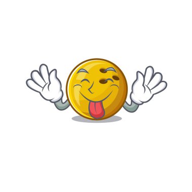 Tatlı bowling topu maskotu stili. Dili dışarıda.