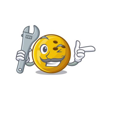 Akıllı mekanik bowling topu çizgi film karakteri tasarımı