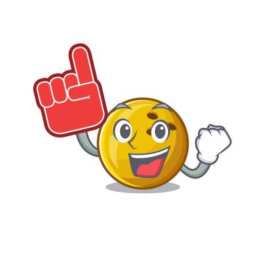 Bovling topu maskot tarzı köpük parmak.