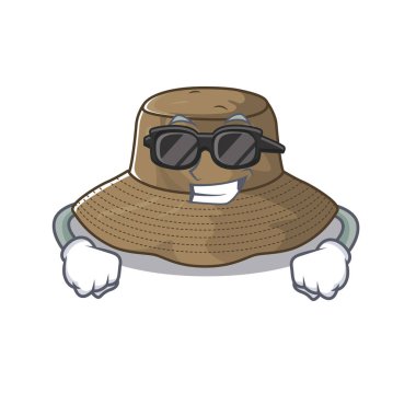 Süper havalı şapka karakteri siyah gözlük takıyor.