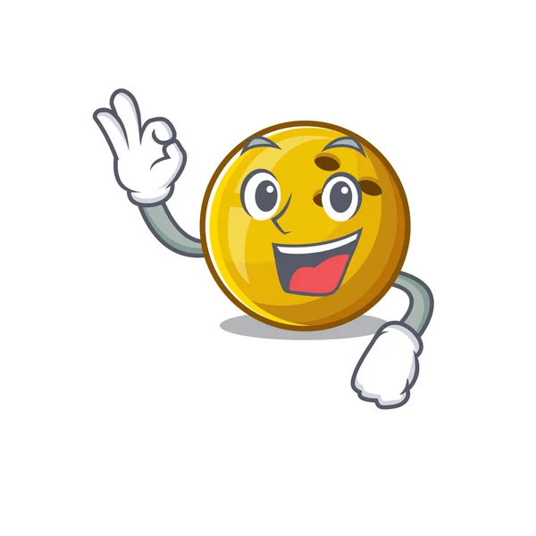 A picture of bowling ball making an Okay gesture — Stock Vector