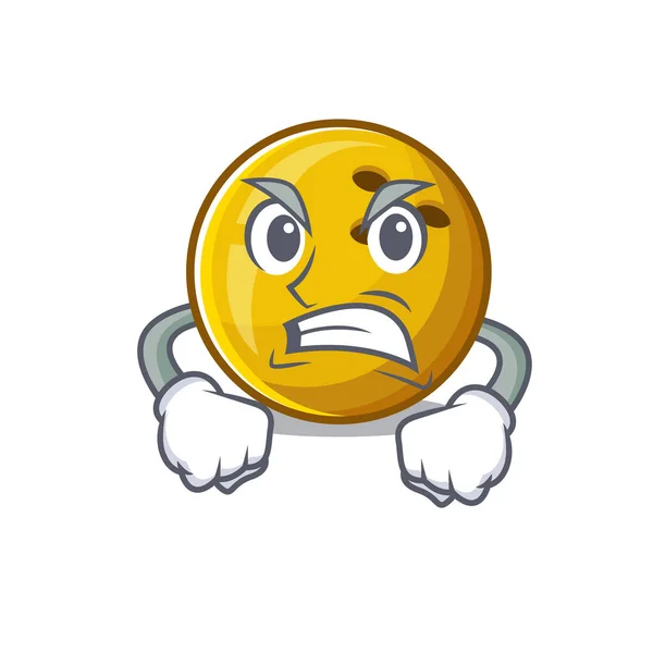 Bowling balle dessin animé personnage design ayant visage en colère — Image vectorielle