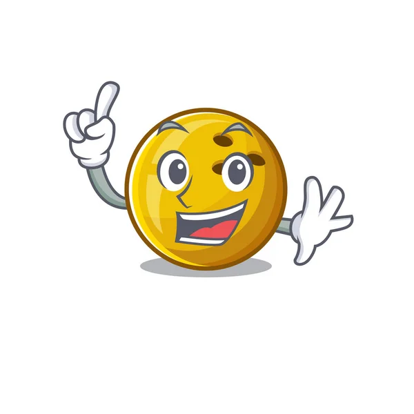 One Finger bowling ball in mascot cartoon character style — 스톡 벡터