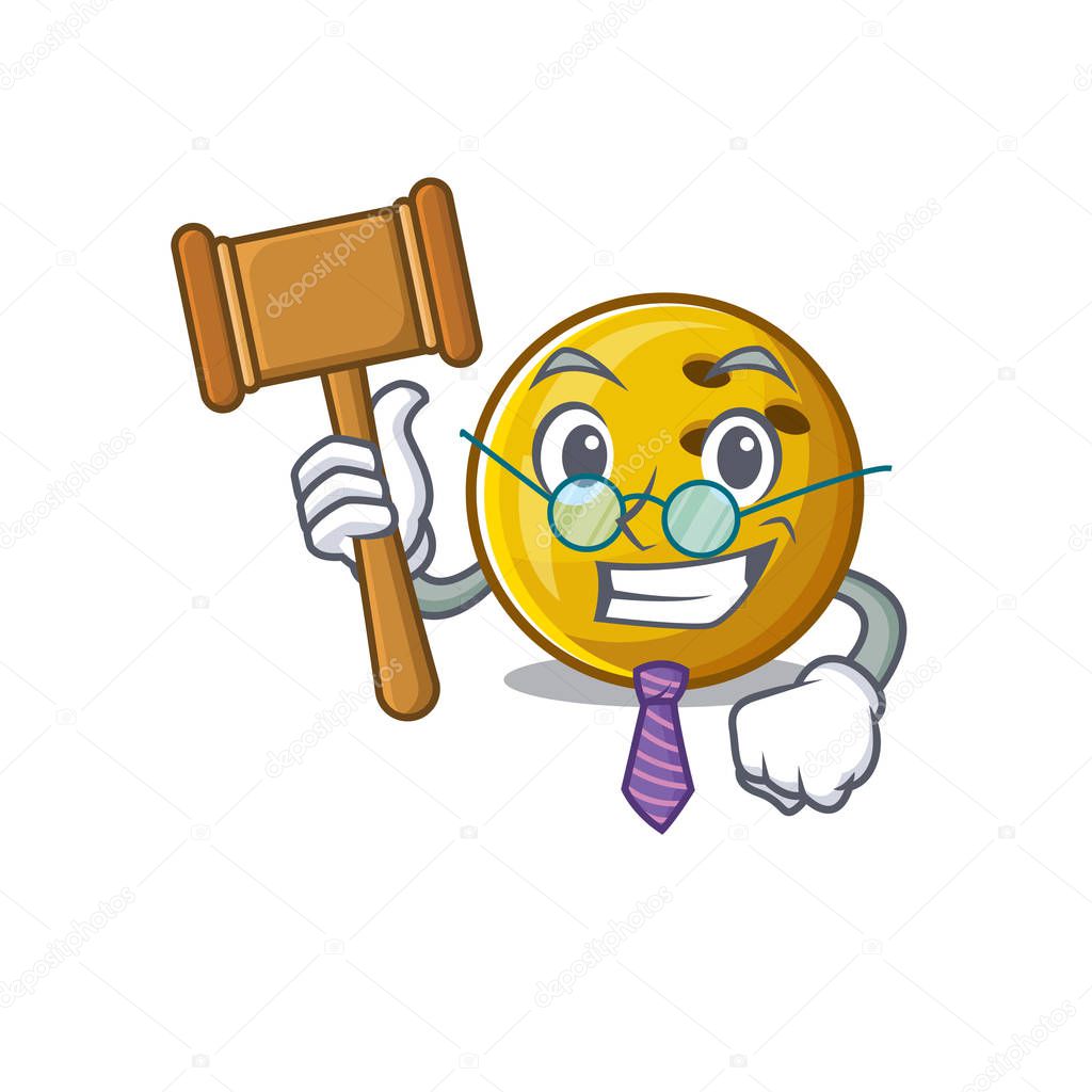 Smart Judge bowling ball in mascot cartoon character style