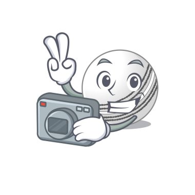 Kameralı havalı bir kriket topu karakteri.