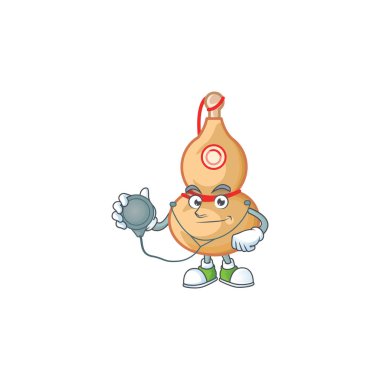 Çin şarap şişesi çizgi film karakteri stili Doktor kostümlü ve aletli.