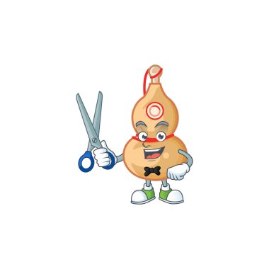 Havalı dost canlısı berber Çin şarabı şişesi çizgi film karakteri tarzı