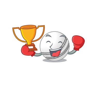 Maskot stili kriket topunun muhteşem boks şampiyonu.