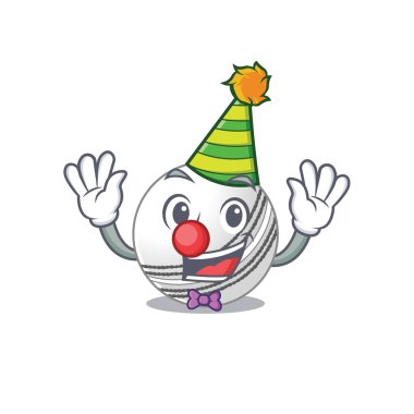 Komik palyaço kriket topu çizgi film karakteri maskot tasarımı