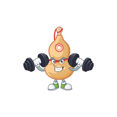 Spor salonu Çin Şarabı Halterli Maskot ikonu