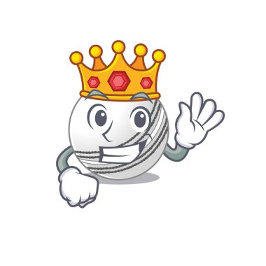 King 'in maskot stili kriket topunun göz kamaştırıcı görüntüsü.