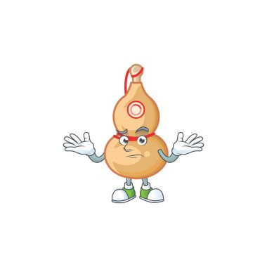 Süper komik sırıtan Çin şarabı şişesi maskot tarzı.